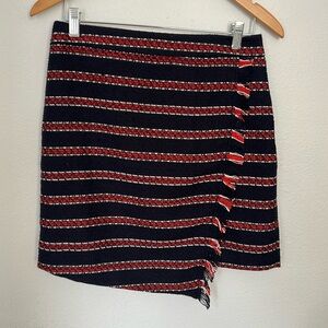 Marc New York‎ By Andrew Marc Womens Tweed Asymmetrical Mini Skirt Striped 4